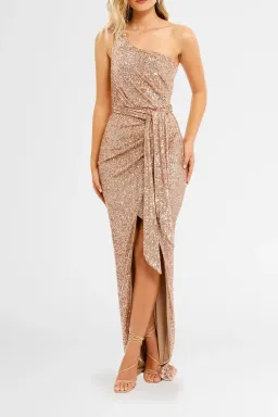 Nookie Palazzo Gown in Rose Gold Size 8 for rent on The Volte - image 1