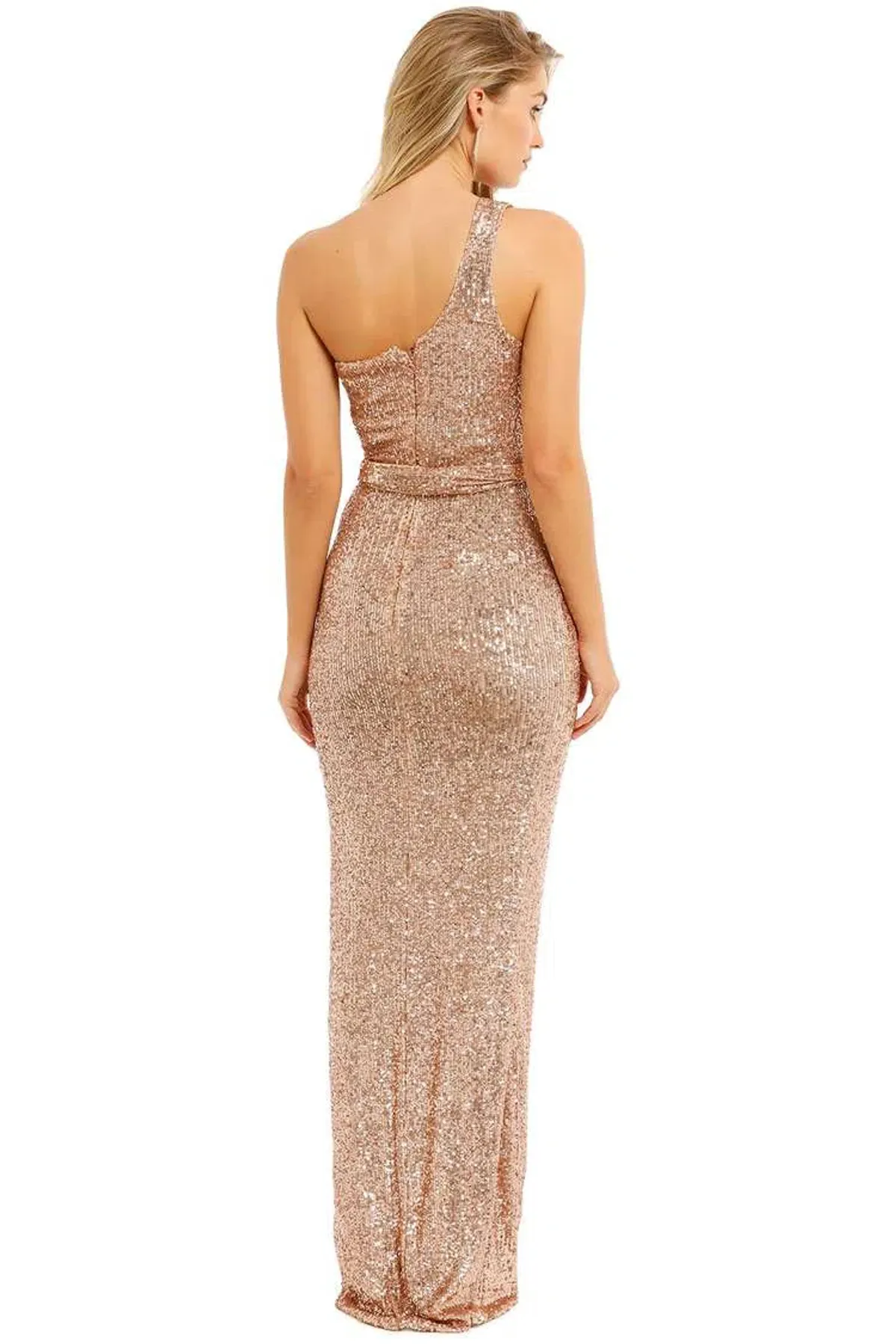 Nookie Palazzo Gown in Rose Gold Size 8 - Image 3