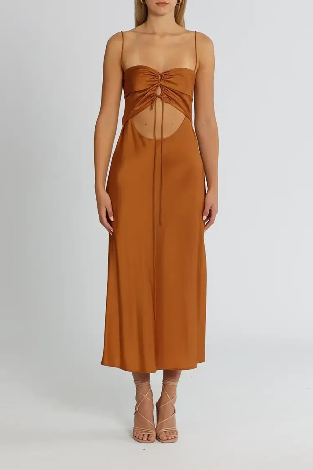 Clea Estelle Slip Dress in Copper Size 12 for rent on The Volte - main image