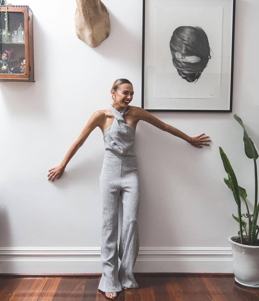 ONE FELL SWOOP Emily Linen Jumpsuit Size 8 for rent on The Volte - main image