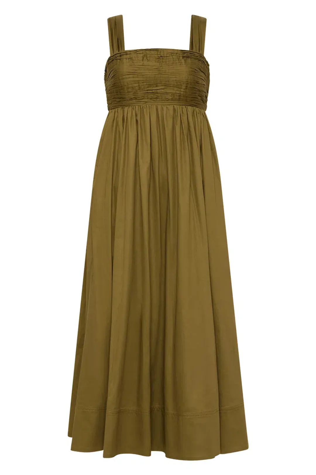 Aje Nova Tie Back Midi Dress Olive Size 10 for rent on The Volte - main image