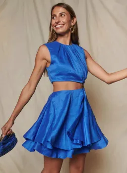 Aje Holt Cut Out Ring Mini Dress Blue Size 8 for rent on The Volte - image 5