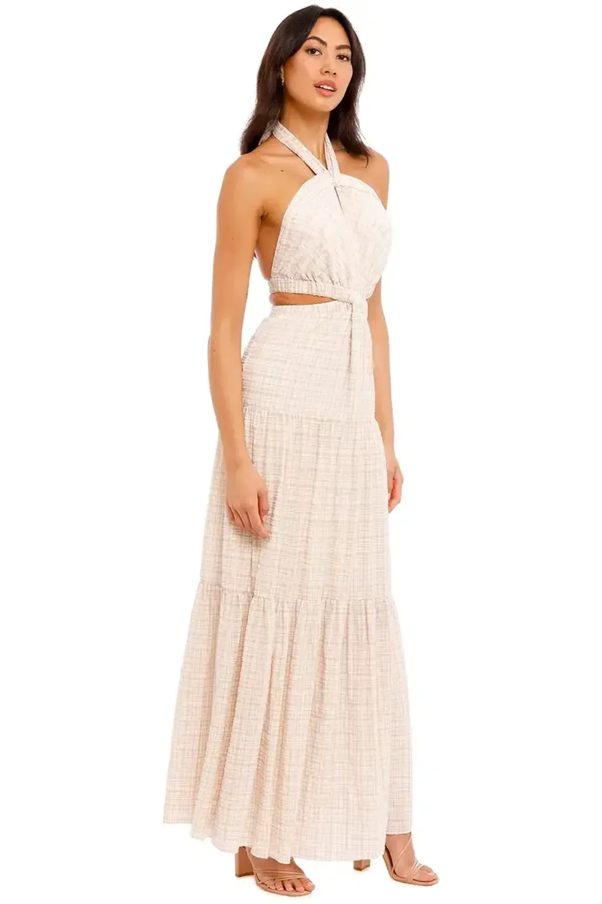 Significant Other Clementine Dress in Almond Check Size 10 - Image 1