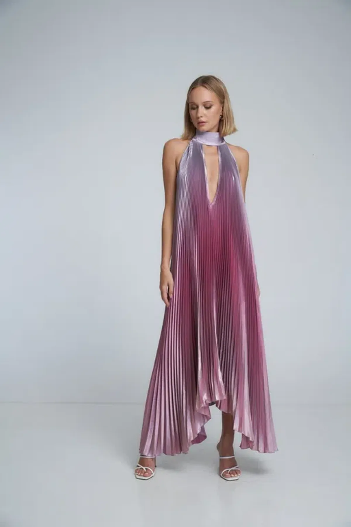 L'Idee Opera Gown Mauve Ombre Size 10 - Image 3