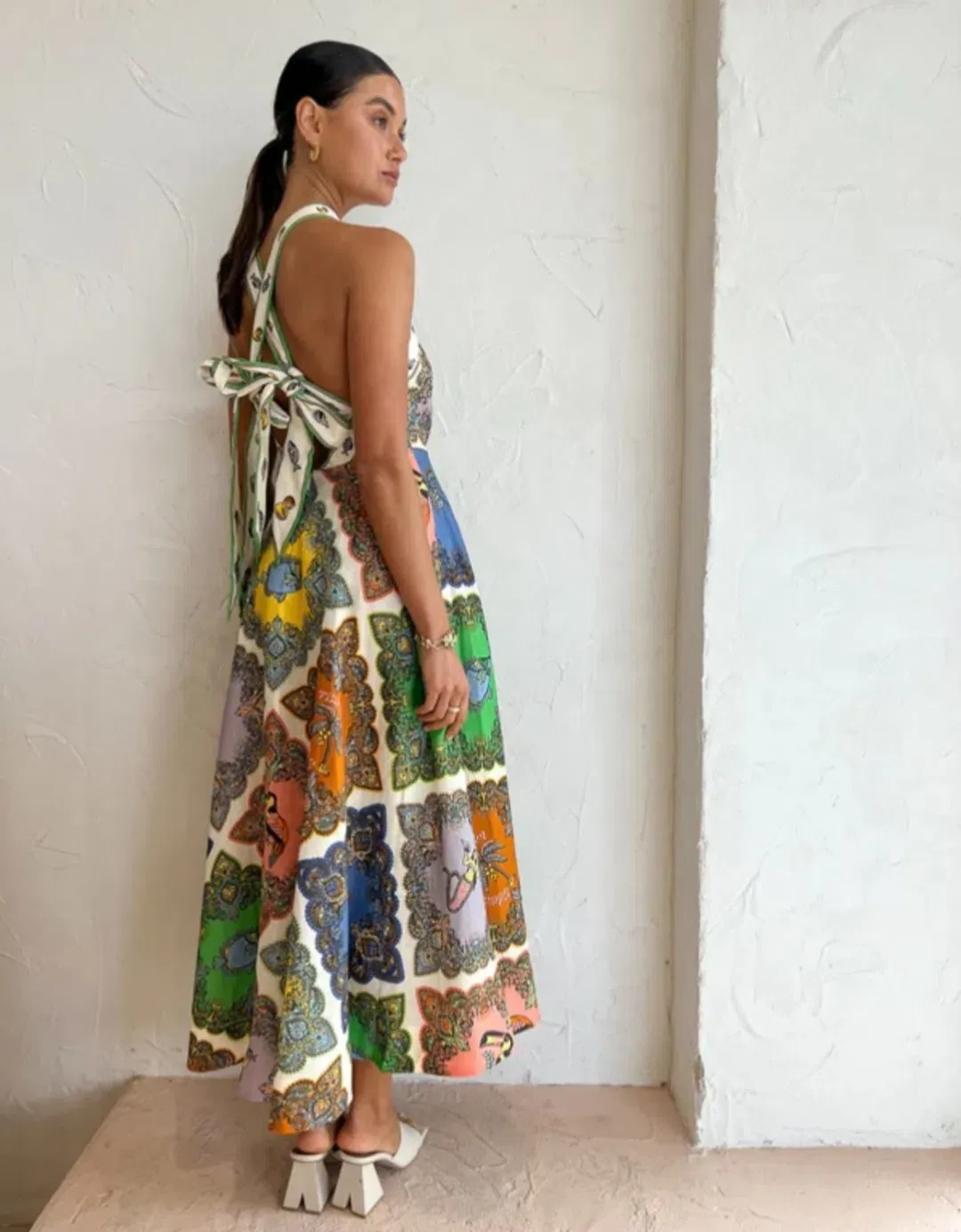 Alemais Trippy Troppo Halter Midi Dress Multi Size 10 for rent on The Volte - main image