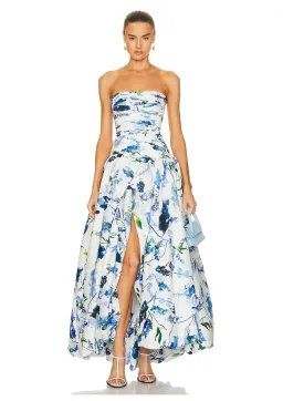 Aje Violette Bubble Hem Maxi Dress Lavenders of Provence Floral Print Size 8 for rent on The Volte - image 2
