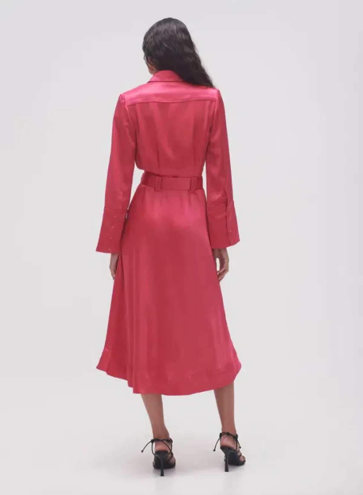 Aje Echo Belted Midi Shirt Dress Pink Size 8 - Image 3
