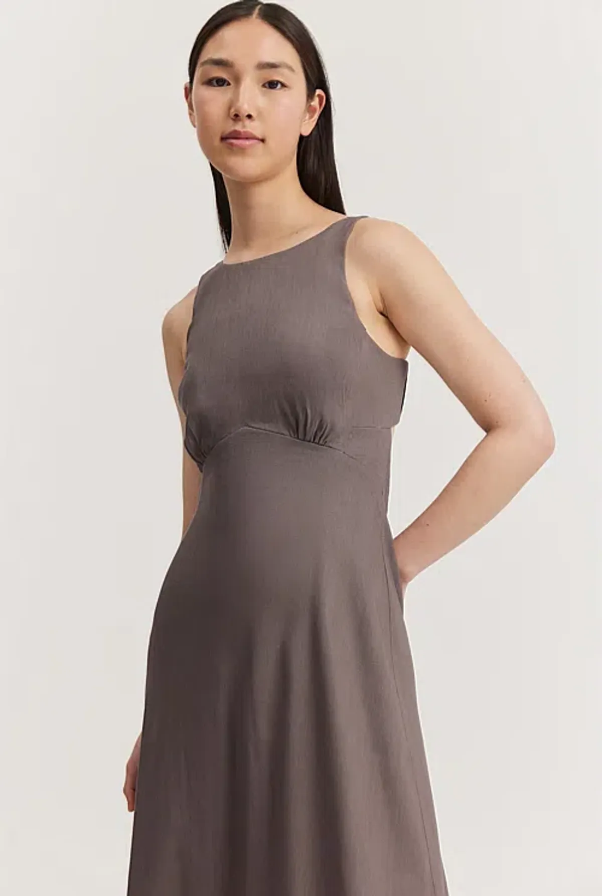 Country Road Cut-Away Column Dress Grey Size 10 - Image 2