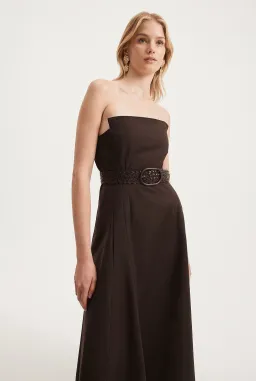 Country Road Strapless Fit and Flare Midi Dress Brown Size 10 for rent on The Volte - image 2