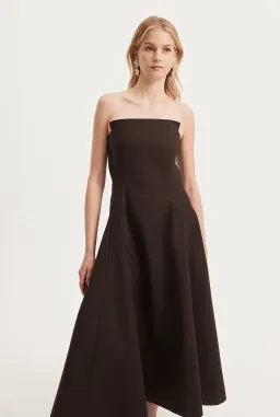 Country Road Strapless Fit and Flare Midi Dress Brown Size 10 for rent on The Volte - image 4