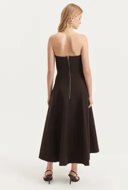 Country Road Strapless Fit and Flare Midi Dress Brown Size 10 for rent on The Volte - image 3