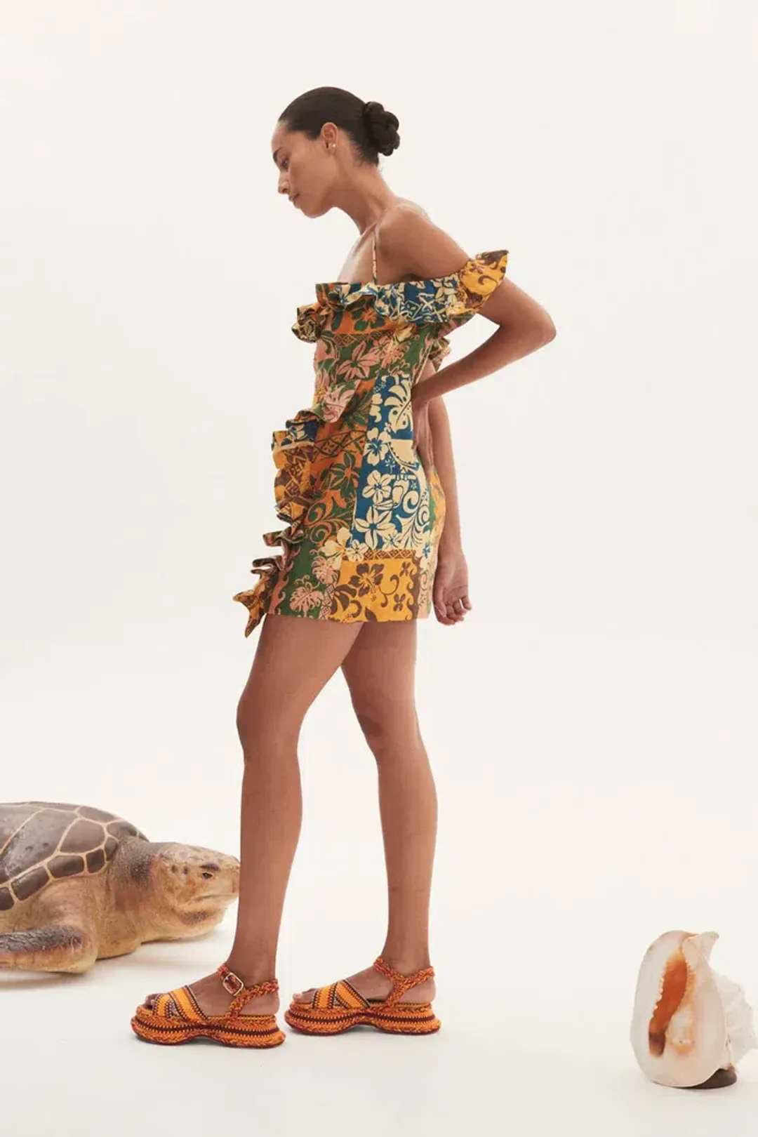 Alemais Archie Flounce Mini Dress Print Size 10 for rent on The Volte - main image