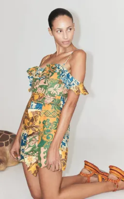 Alemais Archie Flounce Mini Dress Print Size 10 for rent on The Volte - image 3