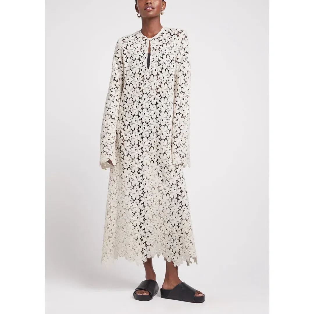 Matin Cotton Crochet Lace Dress Cream Size 10 for rent on The Volte - main image