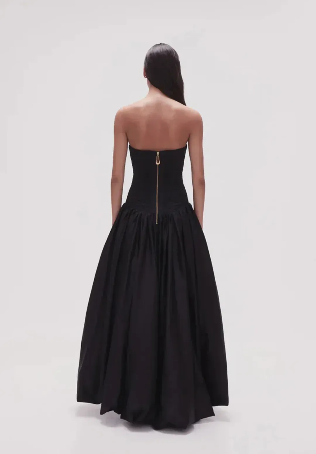 Aje Violette Bubble Hem Maxi Dress Black Size 10 for rent on The Volte - main image