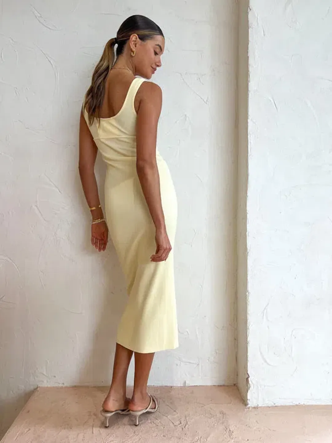 Viktoria and Woods Margarita Dress in Lemon Marle Size 4 / AU 14 for rent on The Volte - main image