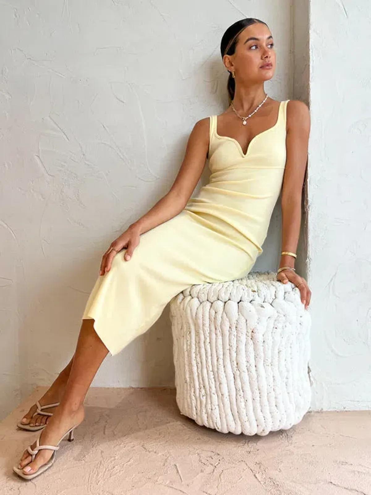 Viktoria and Woods Margarita Dress in Lemon Marle Size 4 / AU 14 - Image 2