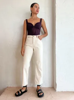 Viktoria and Woods Theta Bustier Corset Top in Oxblood Deep Burgundy Size 1 /AU 8 for rent on The Volte - image 2