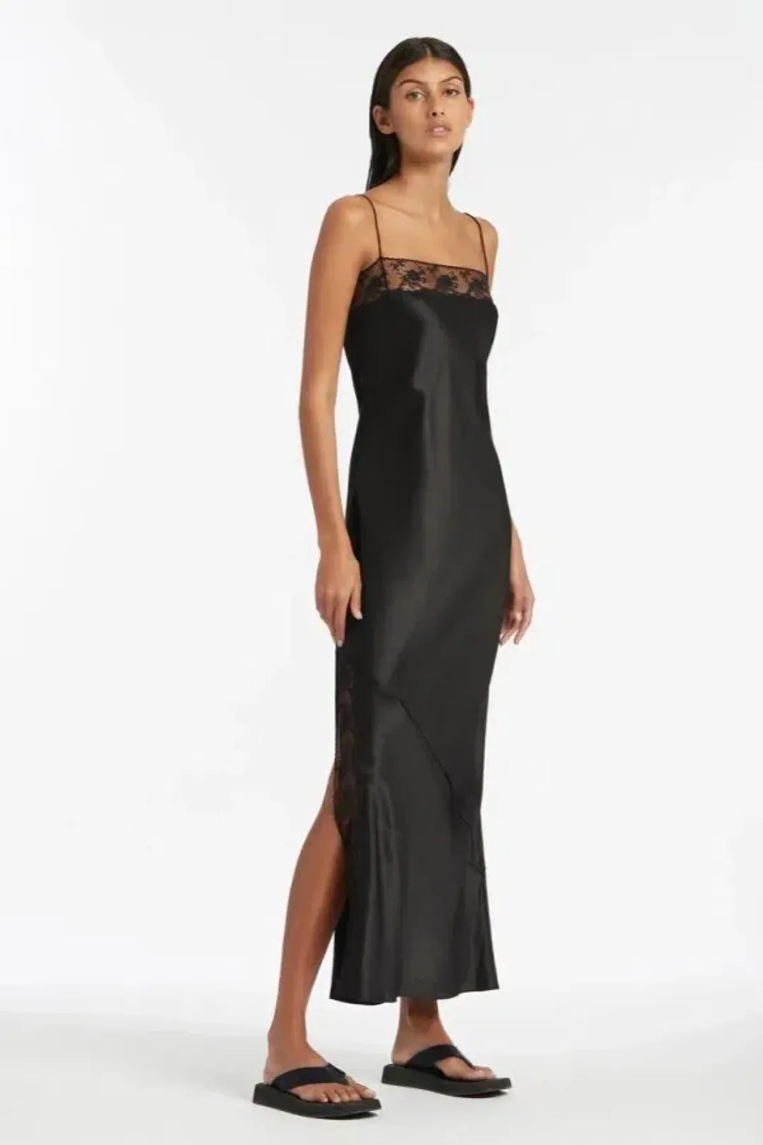 Sir the Label Willa Bias Midi Dress Black Size 0 / AU 6 for rent on The Volte - main image