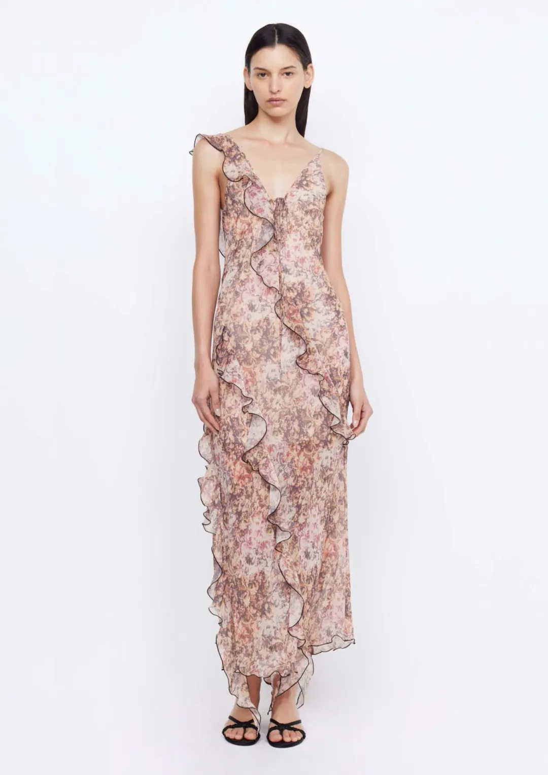 Bec & Bridge Courtney Frill maxi Dress in Versailles Floral Size 10 for rent on The Volte - main image