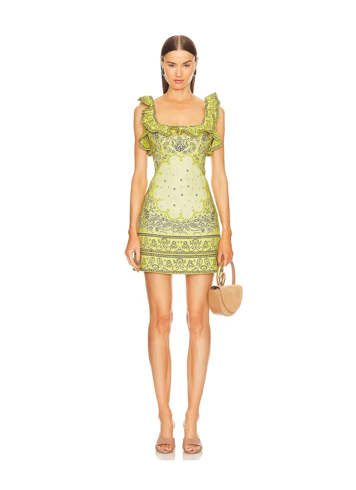 Zimmermann Matchmaker Frilled Mini Dress in Yellow Bandana Size 2/ AU 12 - Image 1
