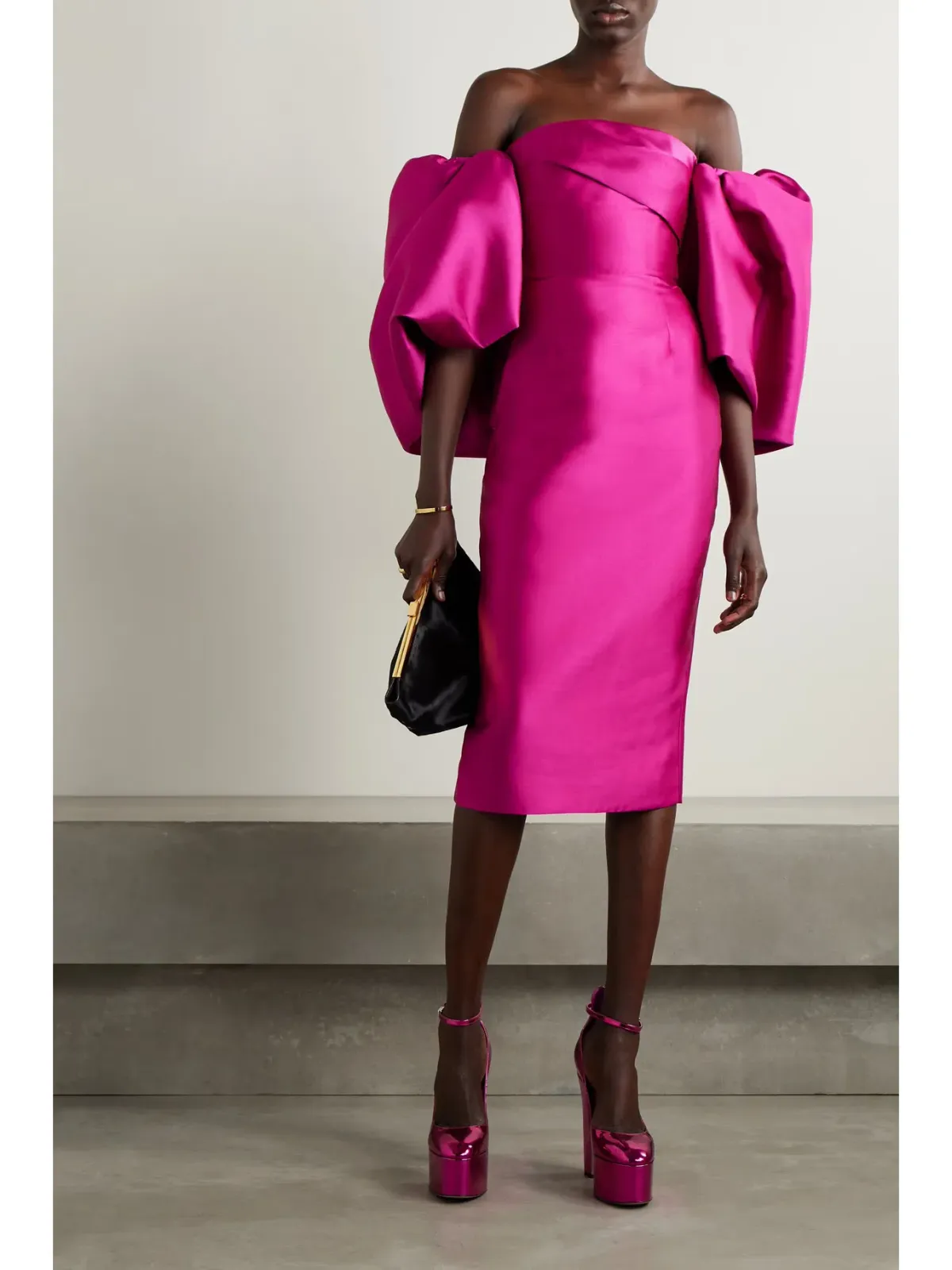 Solace London Marcia Faille Midi Dress Pink Size AU 8 for rent on The Volte - main image