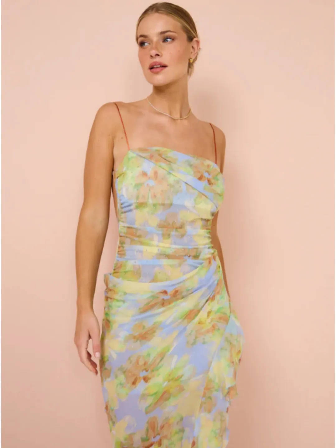 Bec & Bridge Zephy Asym Dress in Blue Blossom Size AU 10 for rent on The Volte - main image