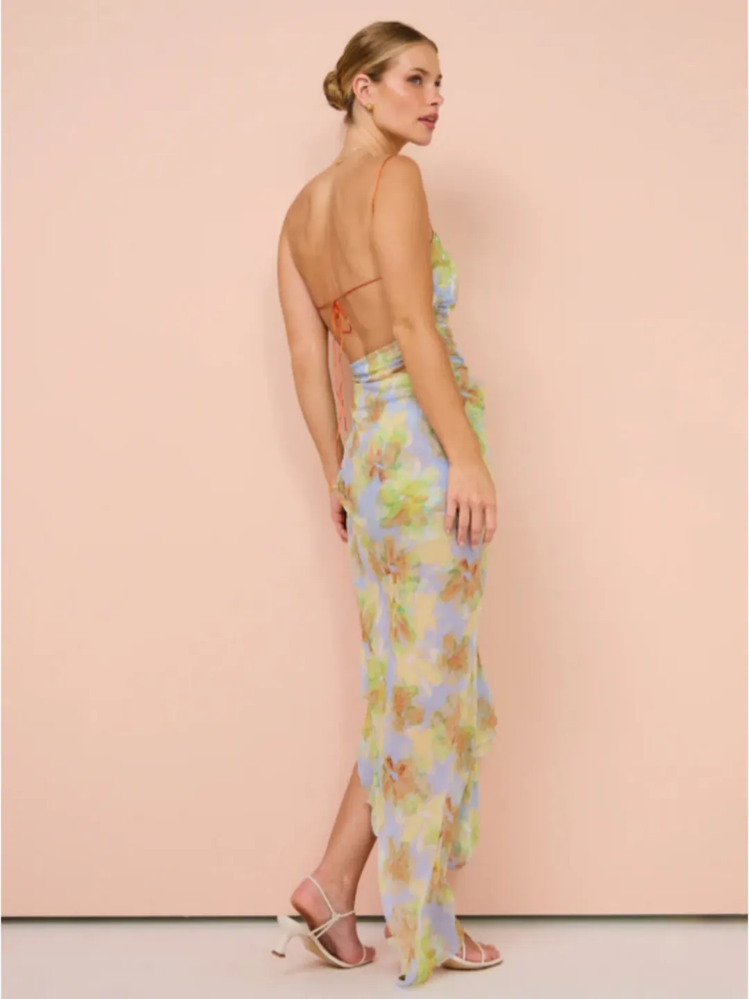 Bec & Bridge Zephy Asym Dress in Blue Blossom Size AU 10 for rent on The Volte - main image