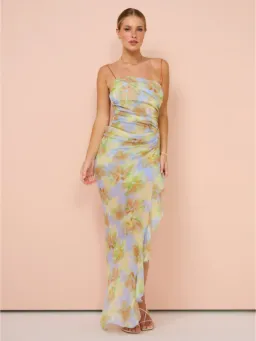 Bec & Bridge Zephy Asym Dress in Blue Blossom Size AU 12 for rent on The Volte - image 1