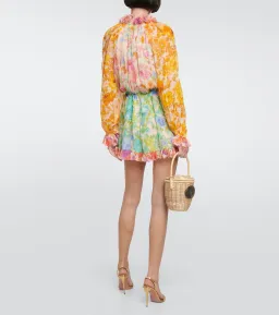Zimmermann Raie Long Sleeve Playsuit Spliced Size 0 / AU 8 for rent on The Volte - image 2
