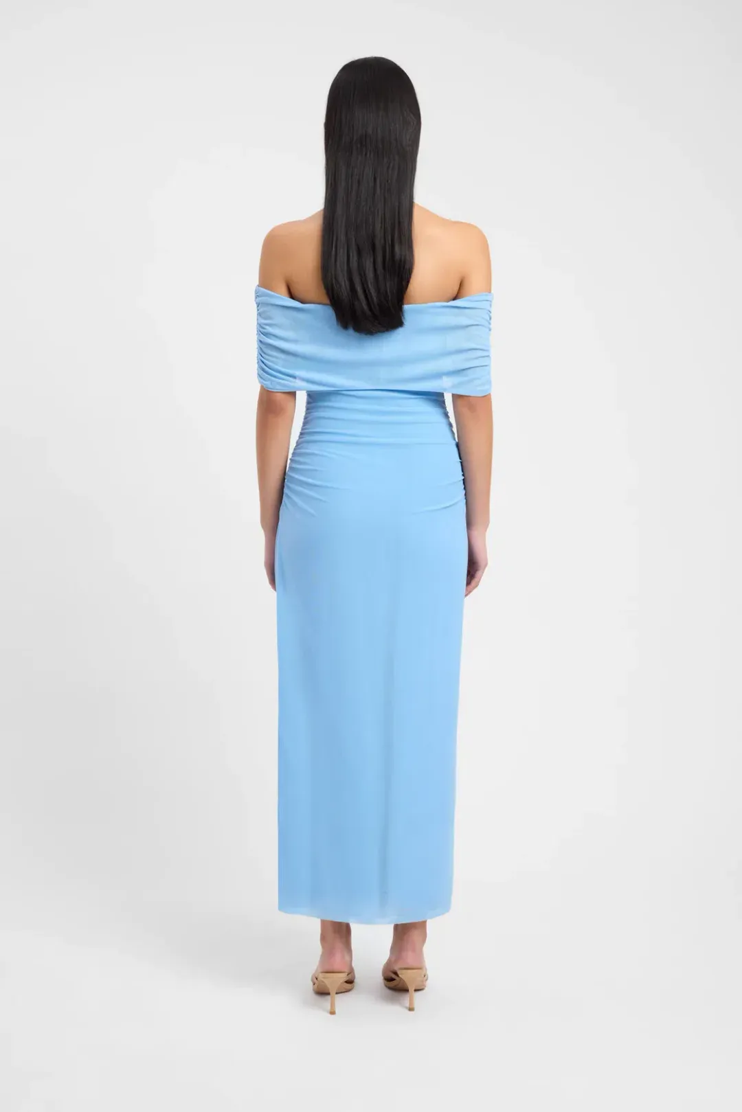 Kookai Bolt Off Shoulder Midi Dress Powder Blue Size 12 for rent on The Volte - main image