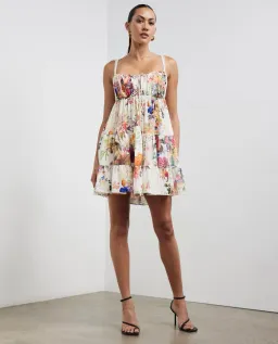 Camilla Gathered Bust Tiered Mini Dress Friends With Frescos Size XS / AU 8 for rent on The Volte - image 1