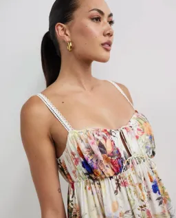 Camilla Gathered Bust Tiered Mini Dress Friends With Frescos Size XS / AU 8 for rent on The Volte - image 4