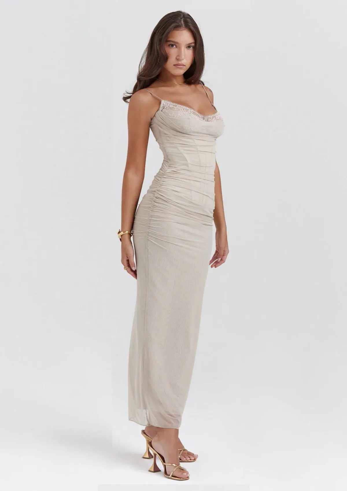 House of CB Nalini Maxi Dress Sand Size 10 for rent on The Volte - main image