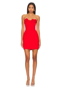 Amanda Uprichard Sabine Mini Dress Crimson Red Size 8 for rent on The Volte - image 1