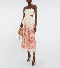 Zimmermann Devi Scallop Midi Dress Cream Floral Size 2 / AU 12 for rent on The Volte - image 2