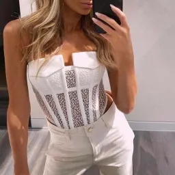 Dion Lee Lace Pocket Corset Ivory Size 10 for rent on The Volte - image 3