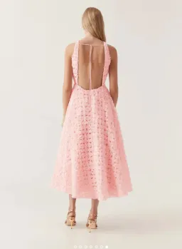 Aje Quintette Backless Midi Dress in Soft Pink Size 8 for rent on The Volte - image 3