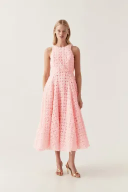 Aje Quintette Backless Midi Dress in Soft Pink Size 8 for rent on The Volte - image 1