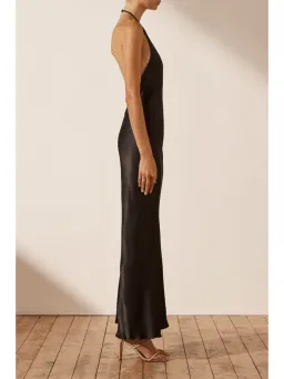 Shona Joy La Lune Low Back Halter Neck Midi Dress Black Size AU 10 for rent on The Volte - image 2