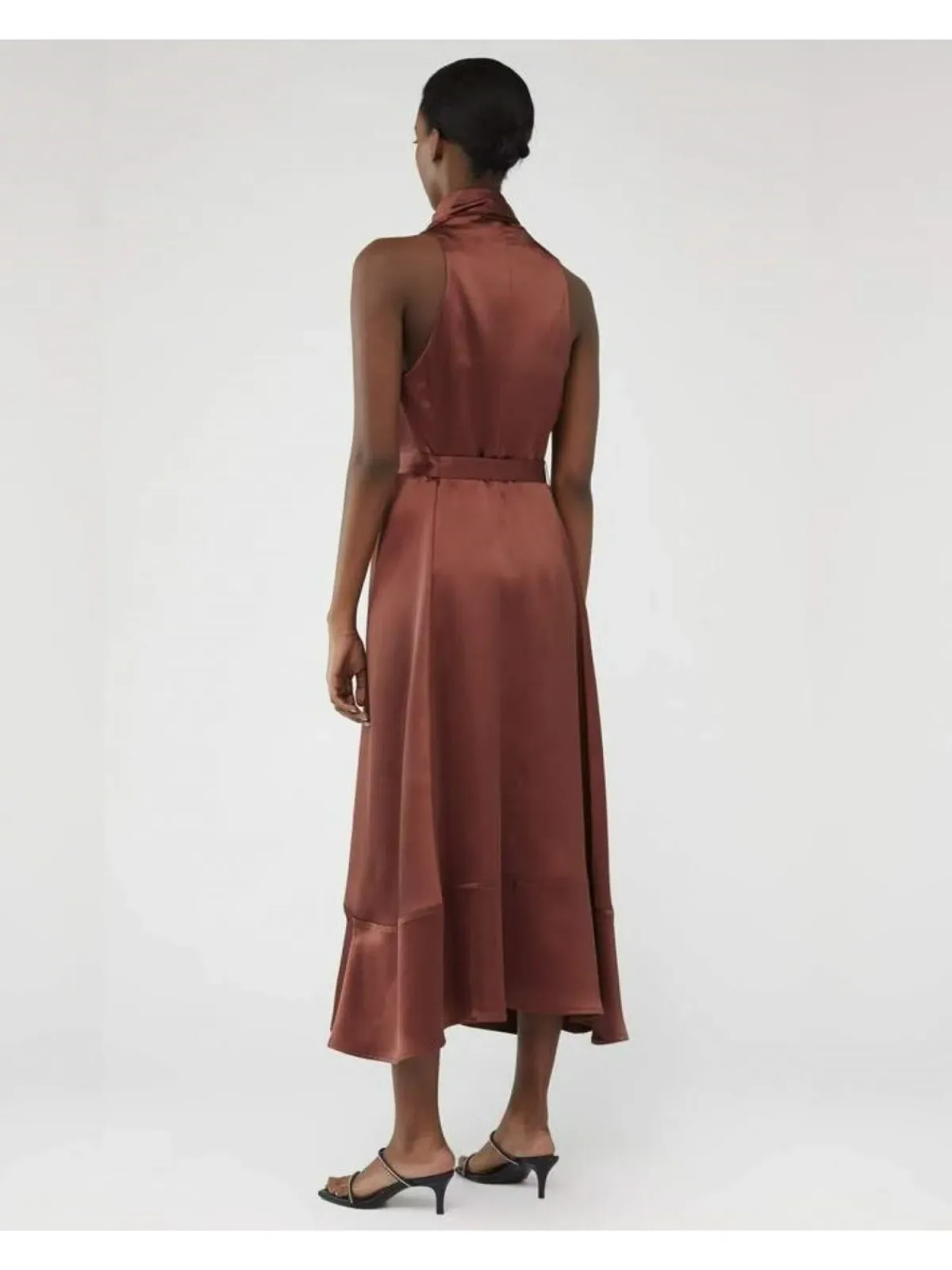 Camilla and Marc Cannes Satin Dress In Cinnamon Size AU 12 - Image 2