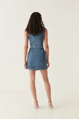 Aje Balance Denim Mini Dress 90's Wash Size AU 12 for rent on The Volte - image 4