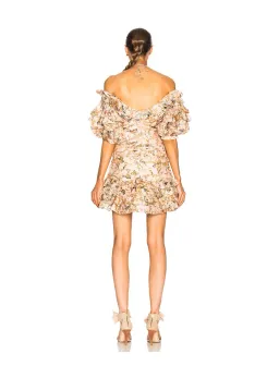 Zimmermann Painted Hearts Folds Mini Dress Print Size 0 / AU 6-8 for rent on The Volte - image 3