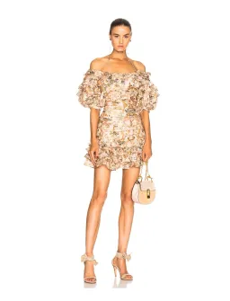 Zimmermann Painted Hearts Folds Mini Dress Print Size 0 / AU 6-8 for rent on The Volte - image 1