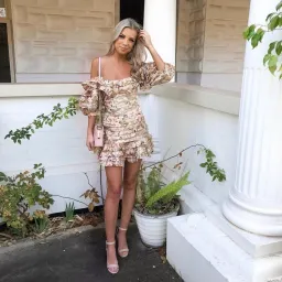 Zimmermann Painted Hearts Folds Mini Dress Print Size 0 / AU 6-8 for rent on The Volte - image 5