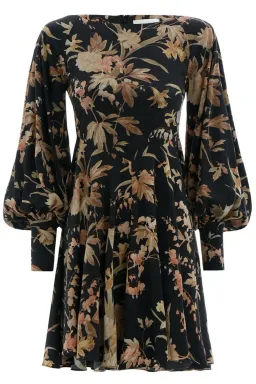 Zimmermann Unbridled Basque Mini Dress Black Floral Size 0 / AU 8 for rent on The Volte - image 3