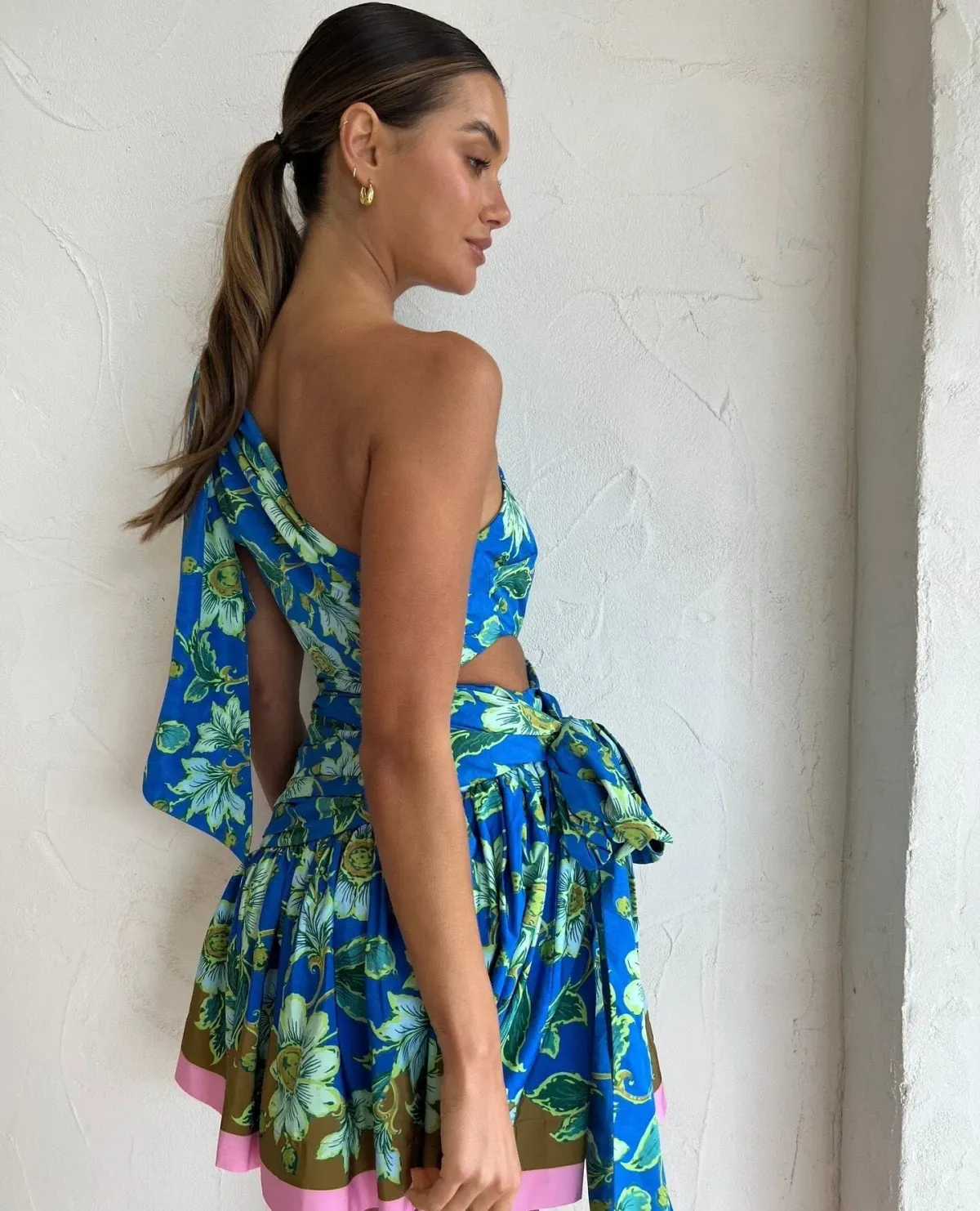 Alemais Winnie One Shoulder Mini Dress Floral Print Size 10 - Image 3