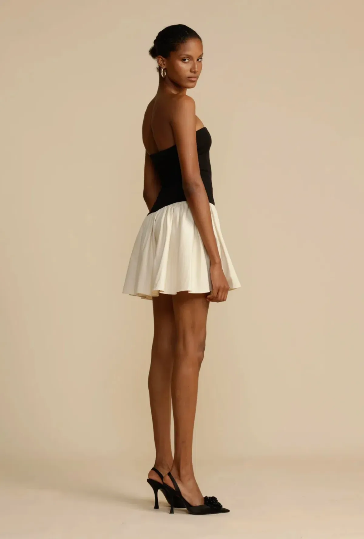 Arcina Ori Celine Mini Dress Black/White Size M/Au 10 - Image 3