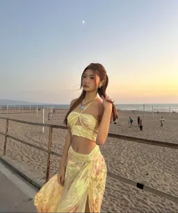 LoveShackFancy Balton Top and Chance Maxi Skirt Set Yellow Melon Size 8 for rent on The Volte - image 4