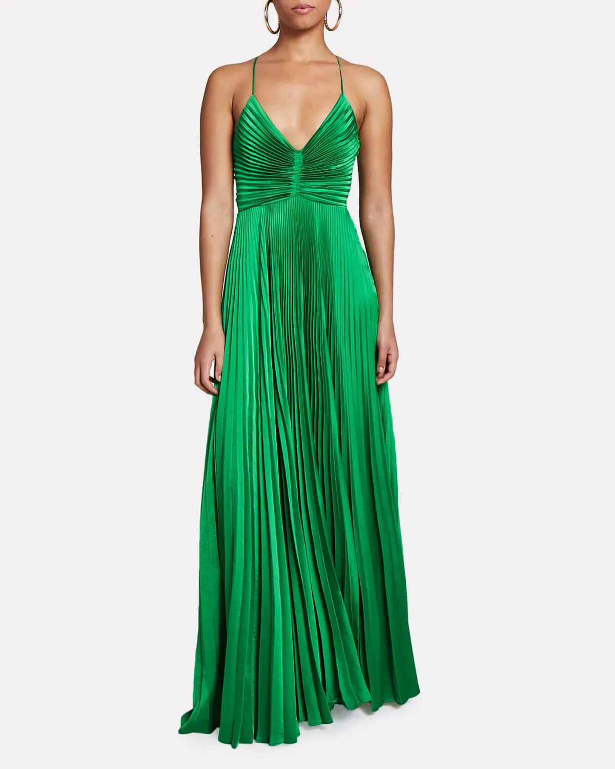 A.L.C. Aries Pleated Cut Out Dress in Green Size AU 6-8 - Image 1